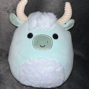 Squishmallow 7” Iver The Mint Green Highland Cow  Fuzzy Belly